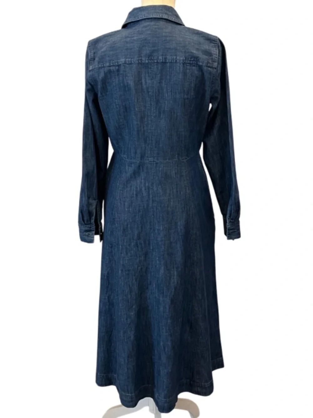 Loft Denim Chambray Seamed Midi Pocket Shirtdress - 8 - Picture 4 of 10